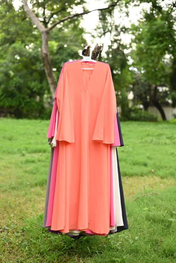 3 Piece Nida Abaya Orange