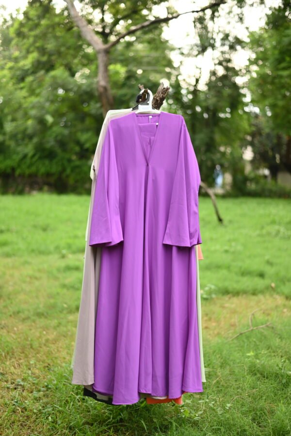 3 Piece Nida Abaya Purple